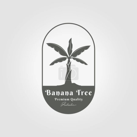 Illustration for Simple oval emblem of banana tree logo icon design - Royalty Free Image
