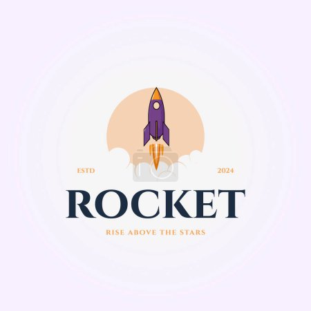 Illustration for Aircraft logo design, rocket icon vector, spaceship illustration design, logo for business company - Royalty Free Image