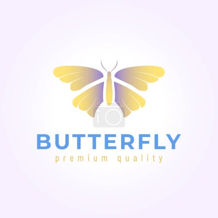 Illustration for Simple butterfly icon logo with torn wings, dragonfly and butterfly design illustration - Royalty Free Image
