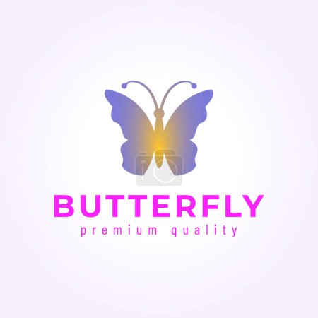 Illustration for Minimalist butterfly logo icon design vector, colorful vintage cute butterfly illustration - Royalty Free Image