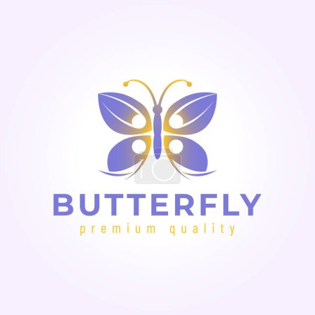 Illustration for Simple butterfly logo icon vector design, illustration vintage of dragonfly or butterfly - Royalty Free Image