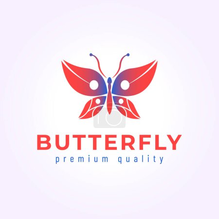Illustration for Beautiful butterfly logo icon vector design, minimalist illustration of butterfly - Royalty Free Image