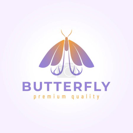 Illustration for Minimalist butterfly logo design, illustration icon vector of insect - Royalty Free Image