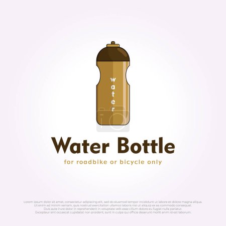 botella de agua para el icono del logotipo del deporte diseño de ilustración vintage. plantilla de elemento botella de agua