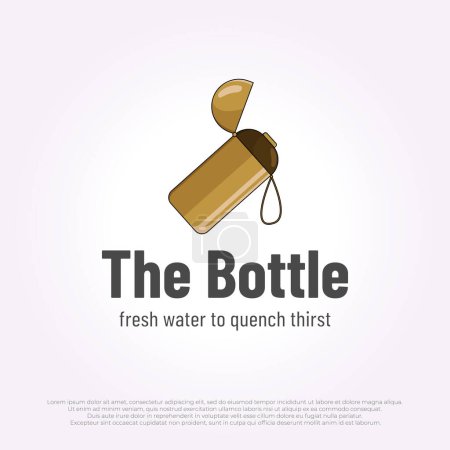 deporte botella logo vector ilustración diseño. icono de copa minimalista vintage