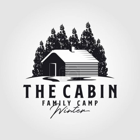 vintage cabins logo vector illustration design