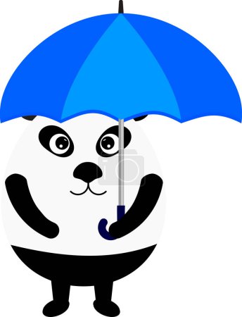  Illustration of a panda with an umbrella