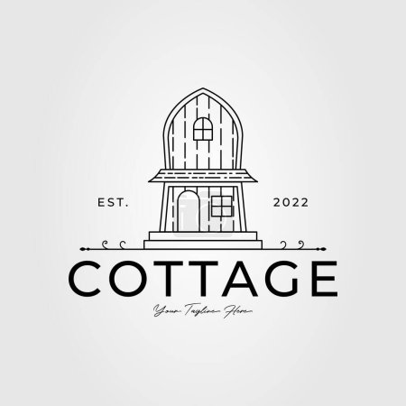 Illustration for Minimalist cottage or house or cabin logo vector illustration design - Royalty Free Image