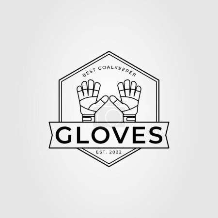 goalkeeper glove or goalie gloves logo vector illustration design