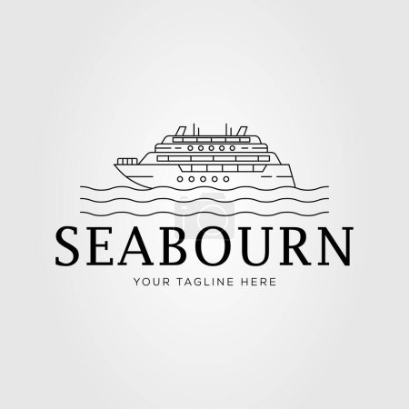 Segelschiff oder Yacht oder Schiff Logo Vektor Illustration Design