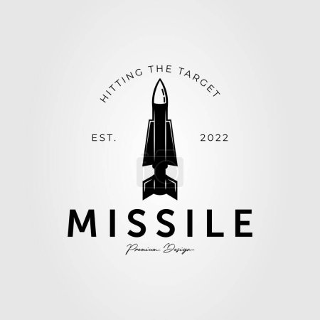 Téléchargez les illustrations : Conception d'illustration vectorielle de logo de lance-roquettes ou de missiles guidés - en licence libre de droit