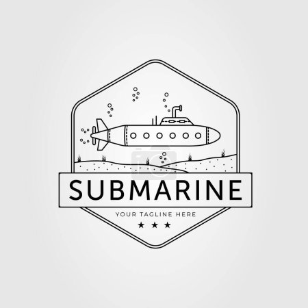 Ilustración de Submarino submarino o submarino logotipo vector ilustración diseño - Imagen libre de derechos