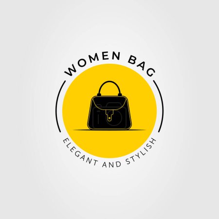 Silhouette Handtasche oder Frauen Tasche Logo Vektor Illustration Design