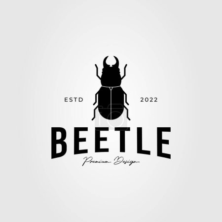 Illustration for Silhouette beetle or bug insect logo vector illustration design - Royalty Free Image