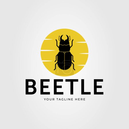 silhouette beetle bee or insect logo vector illustration design