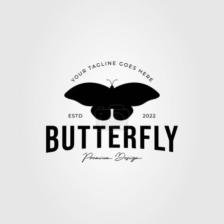 silhouette butterfly or beautiful insect logo vector illustration design