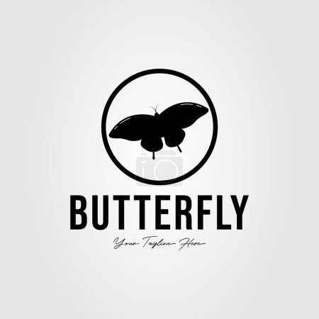 Téléchargez les illustrations : Illustration vectorielle de logo d'insecte papillon volant ou papillon de nuit - en licence libre de droit