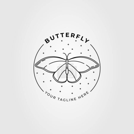 schöne Schmetterling oder Motte Insekt Logo Vektor Illustration Design