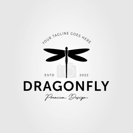 silhouette dragonfly or flying insect logo vector illustration design