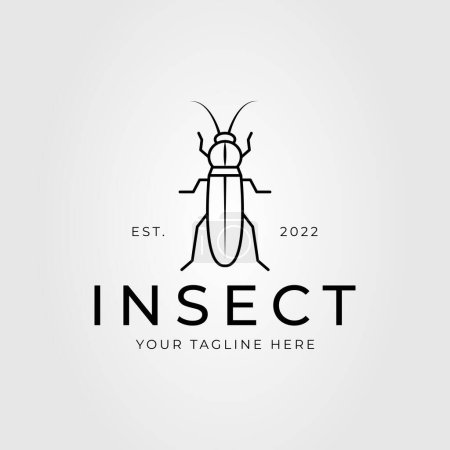 Téléchargez les illustrations : Illustration vectorielle de logo d'insecte de grillon ou de cigale ou cafard ou sauterelle - en licence libre de droit