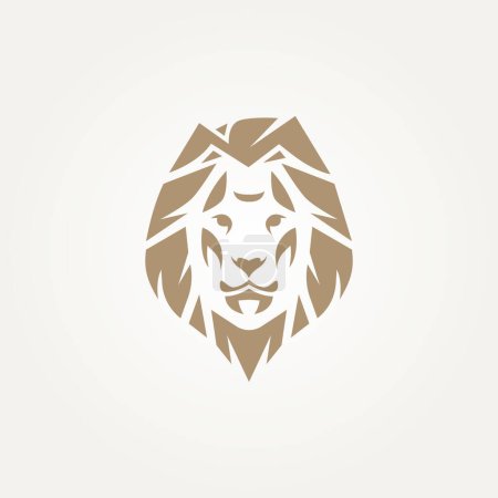 Ilustración de Lujoso aislado cabeza de león icono etiqueta logotipo plantilla vector ilustración diseño - Imagen libre de derechos