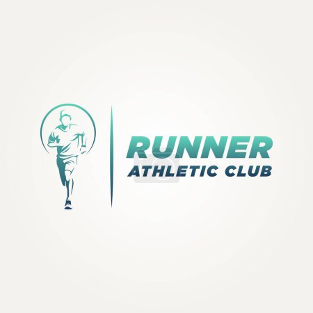 runner athletic club icon logo template vector illustration design. simple modern fitness enthusiasts, athletes, marathon runners logo concept