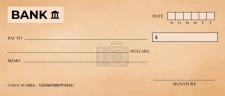 Bank check design.Bank cheque template design