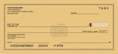 Bank check design.Bank cheque template design