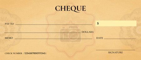 Photo for Bank check design.Bank cheque template design - Royalty Free Image