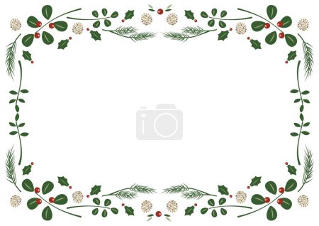 Téléchargez les illustrations : Image de Noël cadre feuille A4 taille horizontale - en licence libre de droit