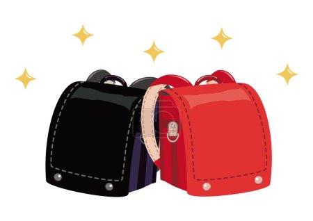 Illustration for Illustration of a black and red school bag - Royalty Free Image