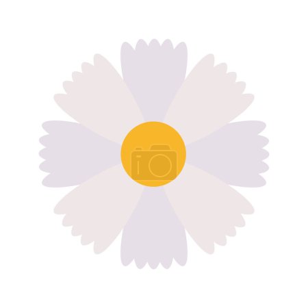 Téléchargez les illustrations : Fleur blanche icône simple design plat - en licence libre de droit