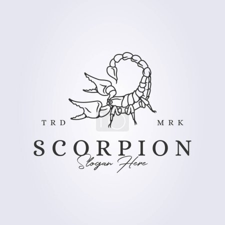 wild scorpion line art logo vector illustration design