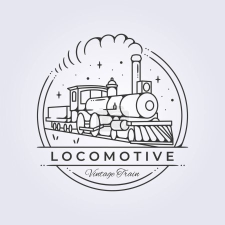 Illustration for Vintage locomotive train in emblem vector illustration template logo design, hogwarts express vector - Royalty Free Image