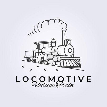 Illustration for Hogwarts express, locomotive vintage train logo vector illustration design - Royalty Free Image