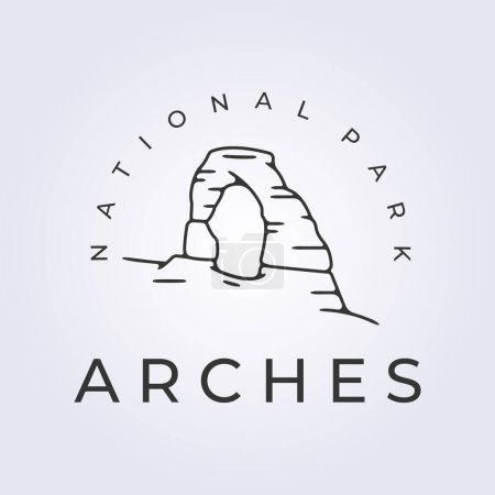 Diseño de ilustración vectorial del icono del logotipo del parque nacional de Arches