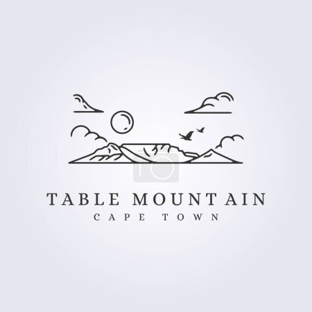 table montagne cape ville logo vecteur illustration design