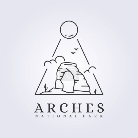 Téléchargez les illustrations : Arches logo du parc national icône emblématique vectoriel illustration design - en licence libre de droit