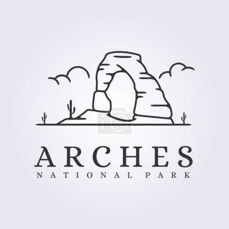 Téléchargez les illustrations : Arches logo du parc national icône emblématique vectoriel illustration design - en licence libre de droit