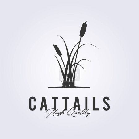 Illustration for Cattails logo vintage icon symbol vector illustration design - Royalty Free Image