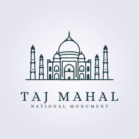 Illustration for Taj mahal of india icon vector symbol logo illustration design - Royalty Free Image