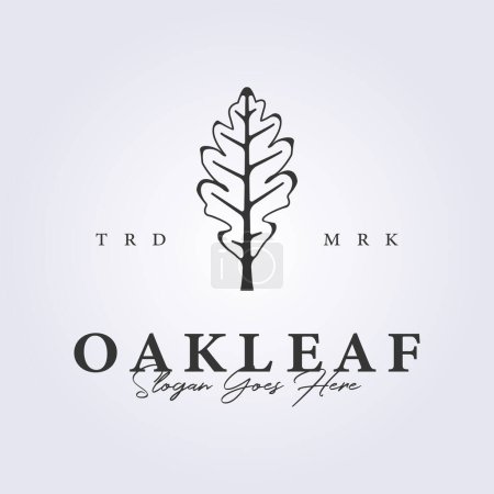 Illustration for Outline oak leaf symbol icon logo vector illustration design - Royalty Free Image
