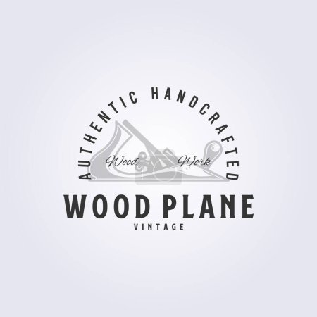 Illustration for Carpenter wood plane template logo vector illustration design - Royalty Free Image
