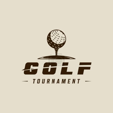 Photo for Ball of golf logo vintage vector illustration template icon graphic design. sport sign or symbol for tournament or club with retro style - Royalty Free Image