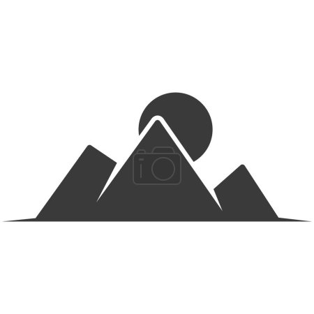 Illustration for Mountains glyph icon isolated on white background.Vector illustration. - Royalty Free Image