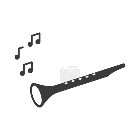 Illustration for Musical pipe glyph icon isolated on white background.Vector illustration. - Royalty Free Image