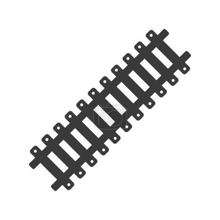 Téléchargez les illustrations : Icône de glyphe ferroviaire isolée sur fond blanc Illustration vectorielle. - en licence libre de droit