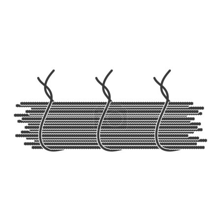 Illustration for Steel reinforcing rods glyph icon isolated on white background.Vector illustration. - Royalty Free Image