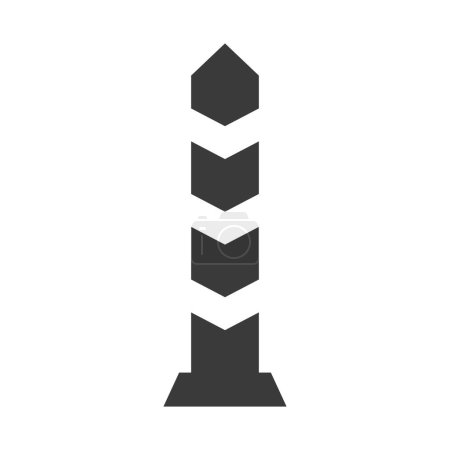 Icono de glifo de pilar fronterizo aislado sobre fondo blanco.Ilustración vectorial