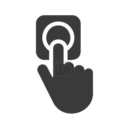 Icône de glyphe de sonnette isolée sur fond blanc Illustration vectorielle